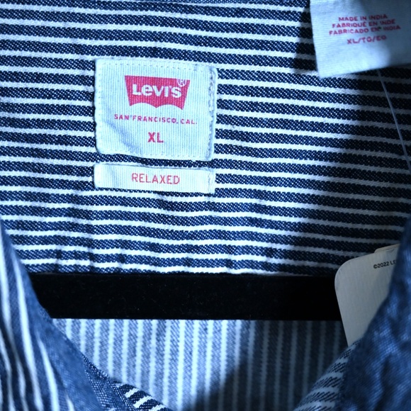 New Levi’s Men’s Workshirt – Striped, Contrasting Stitching - Picture 5 of 7